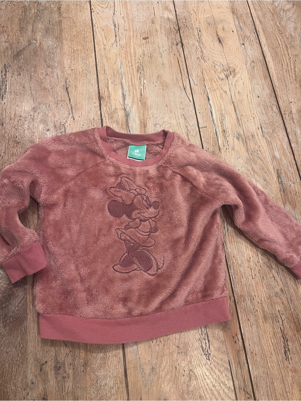 Disney Minnie Mouse Plush Crewneck Sweater 24 Mths Rosewood